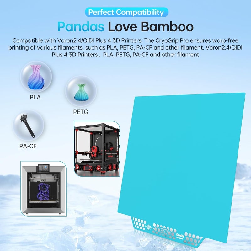 BigTreeTech BIQU CryoGrip Pro Glacier 300x300MM for Voron 300/Qidi Plus 4 3D Printers Upgrade Panda Build Plate - Image 5
